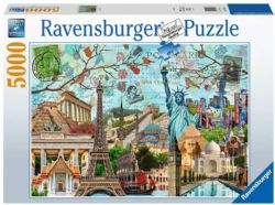 RAVENSBURGER CASSE-TÊTE 5000 PIÈCES - CARTE POSTALE DES MONUMENTS  #17118